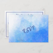 Moderne Waterverf Blue White Greek Wedding RSVP (Voorkant / Achterkant)