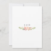 Moderne Waterverf Blush Bloemen Gouden Bruiloft Kaart (Achterkant)