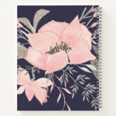 Moderne Waterverf Blush en Navy Floral | Zakelijk Notitieboek (Achterkant)