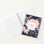 Moderne Waterverf Blush en Navy Floral | Zakelijk Notitieboek (Binnen)