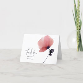 Moderne Waterverf Blush papy Wedding Bedankkaart