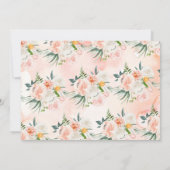 Moderne Waterverf Blush Pink Floral Baby shower Kaart (Achterkant)