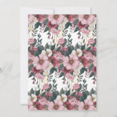 Moderne waterverf blush roze bordeauxbloem kaart (Achterkant)