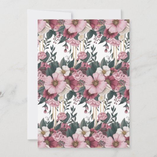 Moderne waterverf blush roze bordeauxbloem kaart (Achterkant)