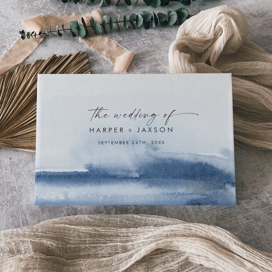 Moderne Waterverf | Boek met een blauwe bruiloft