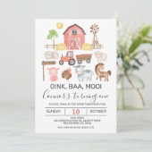 Moderne Waterverf Boerderij op dag uitnodiging (Staand voorkant)