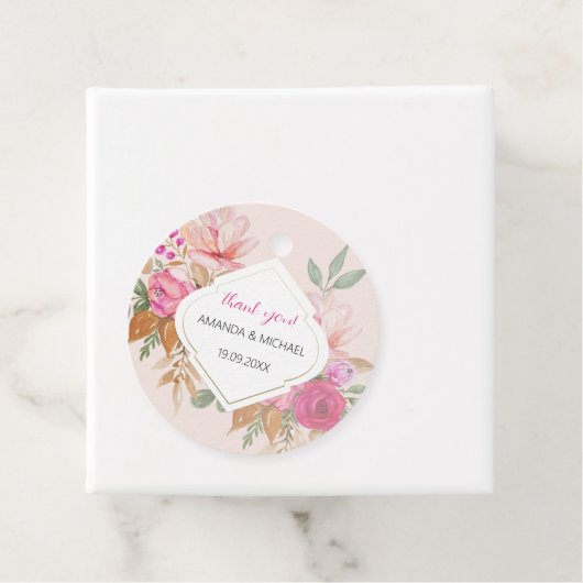 Moderne Waterverf Boho bloemstuk Bedankjes Labels (In situ)