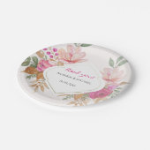 Moderne Waterverf Boho Bloemstuk Papieren Bordje (Gekanteld)