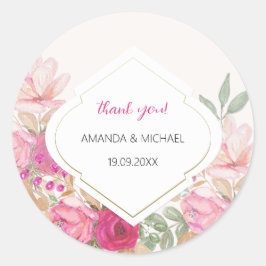 Moderne Waterverf Boho bloemstuk Ronde Sticker