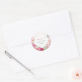 Moderne Waterverf Boho bloemstuk Ronde Sticker (Envelop)