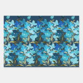 Moderne Waterverf Boho Blue Flural Handbeschilderd Inpakpapier Vel (Voorkant 2)