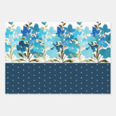 Moderne Waterverf Boho Blue Flural Handbeschilderd Inpakpapier Vel (Voorkant)