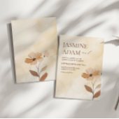 Moderne Waterverf Boho Floral Herfstbruiloft Kaart