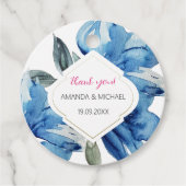 Moderne Waterverf Boho Indigo Blauw Abstract Bedankjes Labels (Voorkant)