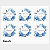 Moderne Waterverf Boho Indigo Blauw Abstract Vierkante Sticker (Vel)