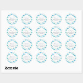 Moderne Waterverf Boho Iris Blauw Abstract Ronde Sticker (Vel)