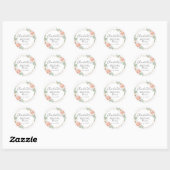 Moderne Waterverf Boho Krans Bruid Ronde Sticker (Vel)