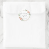 Moderne Waterverf Boho Krans Bruid Ronde Sticker (Tas)