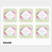 Moderne Waterverf Boho Lila Bloemen Elegant Vierkante Sticker (Vel)