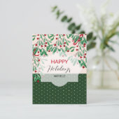 Moderne Waterverf Boho Mistletoe Kerst Kaart (Staand voorkant)