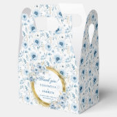 Moderne Waterverf Boho Pastel Blue Gold Wedding Bedankdoosjes (Geopend)