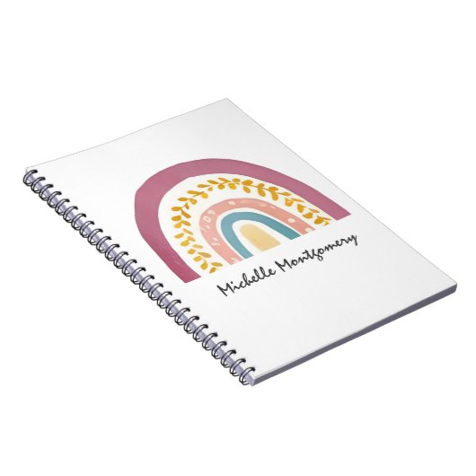 Moderne Waterverf Boho Rainbow Custom Notitieboek (Rechterzijde)