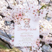 Moderne Waterverf Boho Teddy Bear Meisje Baby show Kaart