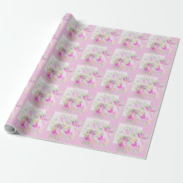 Moderne Waterverf Boho Violet Floral Elegant Cadeaupapier