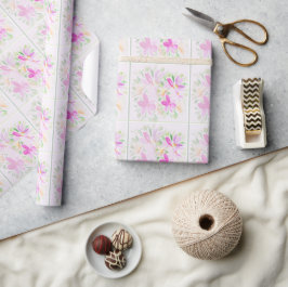 Moderne Waterverf Boho Violet Floral Elegant Cadeaupapier