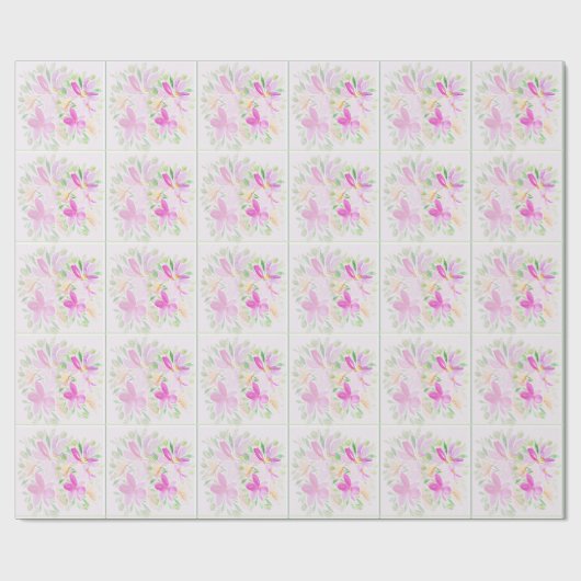 Moderne Waterverf Boho Violet Floral Elegant Cadeaupapier (Vlak)