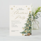Moderne Waterverf Boom QR Code Kerstfeest Feestdagenkaart (Staand voorkant)