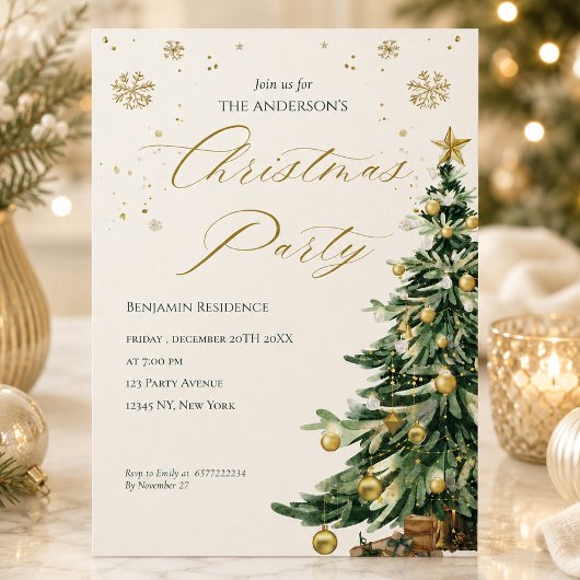 Moderne Waterverf Boom QR Code Kerstfeest Feestdagenkaart