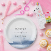 Moderne Waterverf | Bord blauw-weddenschapskaartje (Feest)