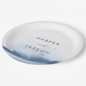 Moderne Waterverf | Bord blauw-weddenschapskaartje (Gekanteld)