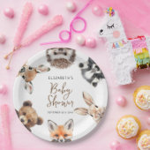 Moderne Waterverf Bos Dieren Baby Papieren Bordje (Feest)