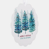 Moderne Waterverf Bosbomen Papier Ornament Kaart (Rechts)