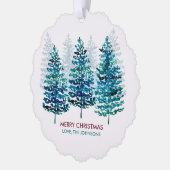 Moderne Waterverf Bosbomen Papier Ornament Kaart (Links)