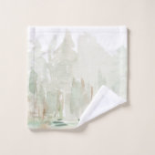 Moderne Waterverf Boslandschap Bad Handdoek Set (Wasdoekje)