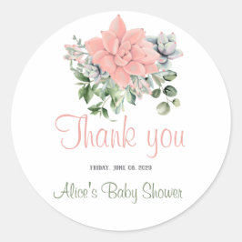 Moderne Waterverf botanisch groen koraal Ronde Sticker