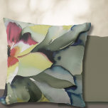 Moderne Waterverf Botanisch Kussen<br><div class="desc">Verhoog uw leefruimte met dit verfijnde moderne waterverf botanische gooi kussen met een op natuur geïnspireerd ontwerp in gedempte aardetinten van olijfgroen, salie en gedempte marine met hints van diep bordeaux. De botanische bladeren en de hint van een grote bloem aan de zijkant creëer hebben een elegante en kalmerende sfeer....</div>
