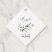 Moderne waterverf botanische bruiloft voor olijfbo bedankjes labels (Voorkant)