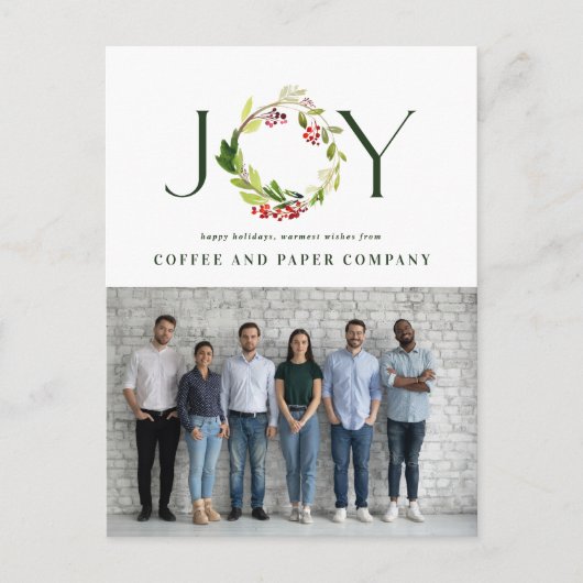 Moderne waterverf botanische feestdag feestdagenkaart (Voorkant)