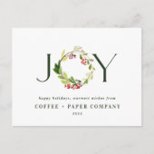 Moderne waterverf botanische feestdag feestdagenkaart (Voorkant)