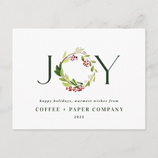 Moderne waterverf botanische feestdag feestdagenkaart (Voorkant)