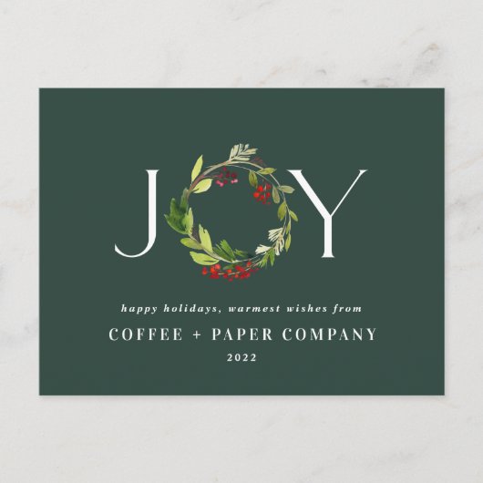 Moderne waterverf botanische feestdag feestdagenkaart (Voorkant)