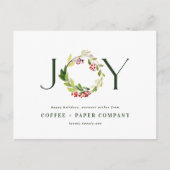 Moderne waterverf botanische feestdag feestdagenkaart (Voorkant)