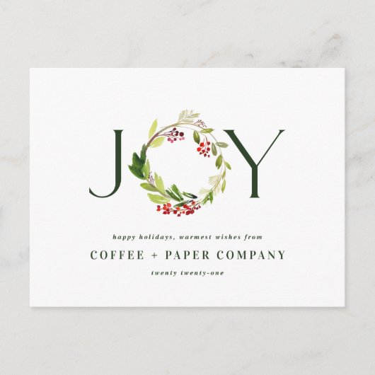 Moderne waterverf botanische feestdag feestdagenkaart (Voorkant)