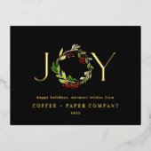 Moderne waterverf botanische feestdag folie feestdagen briefkaart (Voorkant)