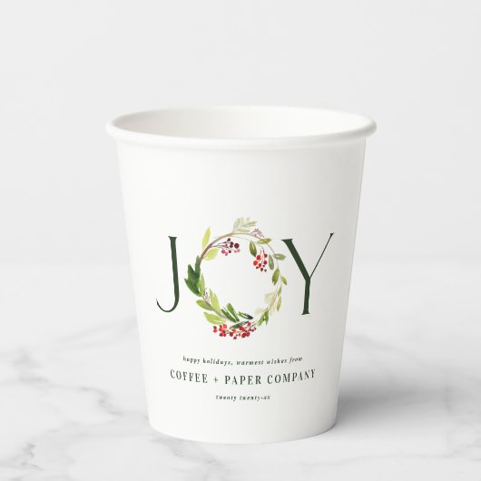 Moderne waterverf botanische feestdag  papieren bekers (Achterkant)