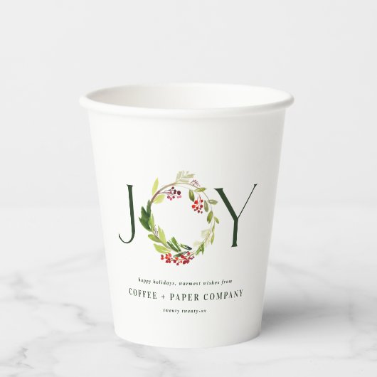 Moderne waterverf botanische feestdag  papieren bekers (Voorkant)